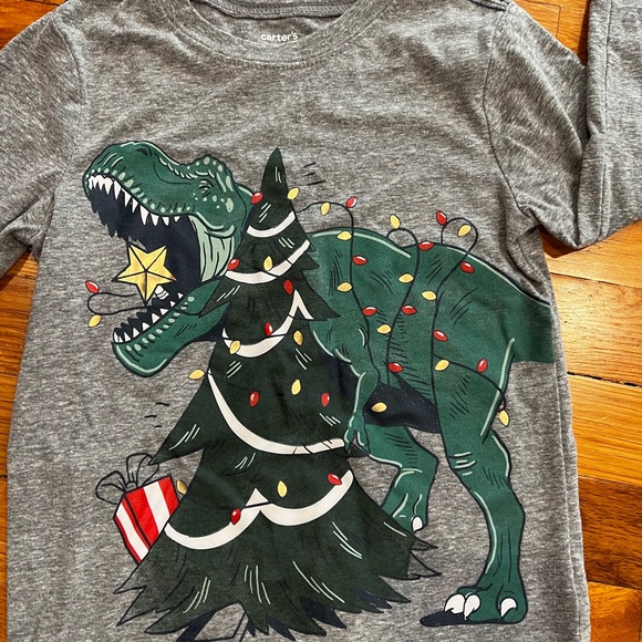 T rex dinosaurs Christmas shirt - Picture 2 of 3